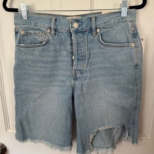We The Free Blue Jean Shorts with Distressed Hem NWT